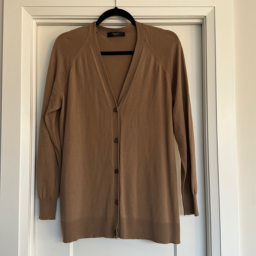 Weekend Max Mara Brown V-Neck Button Cardigan